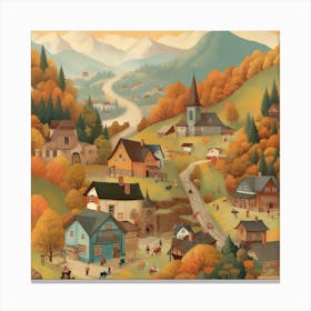 Autumn Village Canvas Print