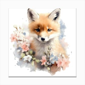 Fox Watercolor Painting 1 Canvas Print