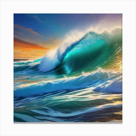 Big Wave At Sunset Canvas Print