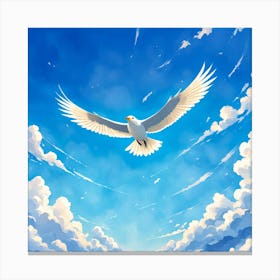 Seagull In The Sky Canvas Print