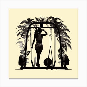 Silhouette Of A Woman In The Gym Canvas Print