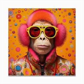 Monkey In Sunglasses Canvas Print