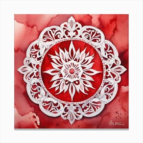 Red And White Flower Canvas Print