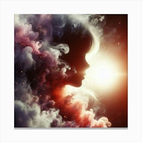 Girl In A Cloud Canvas Print