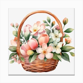 Basket Of Flowers Canvas Print