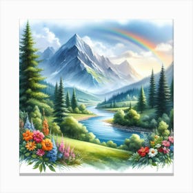 Rainbow In The Mountains 2 Canvas Print