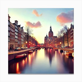 Amsterdam At Sunset Canvas Print