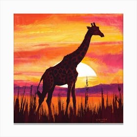 Sunset Giraffe 1 Canvas Print