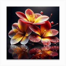 Flowers On A Black Background Canvas Print