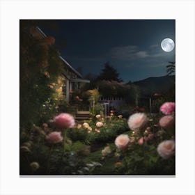 Moonlight In The Garden Canvas Print