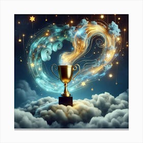 Trophy Cup In The Clouds Canvas Print