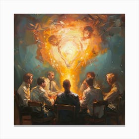 A Team Brainstorming Oil Painting Illustration 1718666037 1 Canvas Print