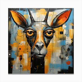 Primal Grace Abstract Deer Art Canvas Print