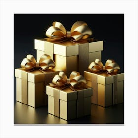 Gold Gift Boxes Canvas Print