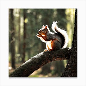 Squirrel In The Woods 1 Canvas Print
