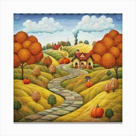 The Winding Road Home. In the middle of the meadows 6 Canvas Print