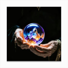 Magician Holds A Crystal Ball Canvas Print