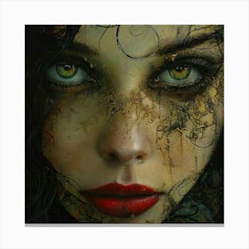 Woman With Red Lipstick Canvas Print