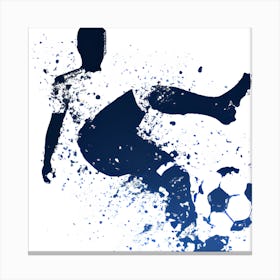 Soccer Player Kicking The Ball Canvas Print