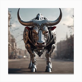 Robot Bull Canvas Print