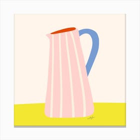 Pink Milk Jug Square Canvas Print