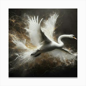 Swan In Flight Canvas Print