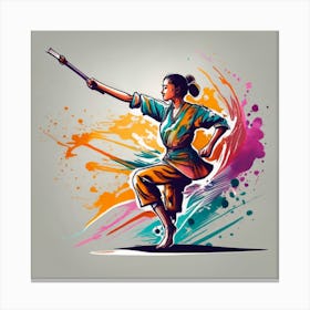 Karate Girl - Martial Arts - Bo Staff 3 Canvas Print
