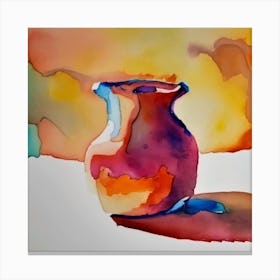 Watercolor Of A Vase Canvas Print