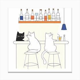 Cats At The Bar Canvas Print
