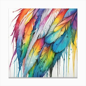 Rainbow Feathers 5 Canvas Print