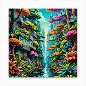 Psychedelic City Canvas Print