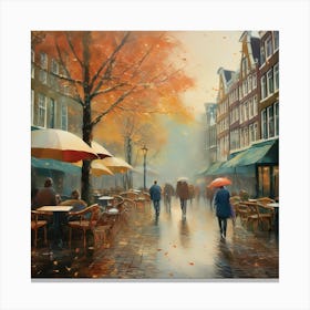 City In The Rain 2 Canvas Print