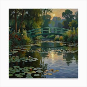 Water Lily Bridge 1 Canvas Print