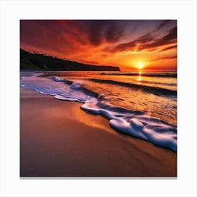 Sunset On The Beach 260 Canvas Print