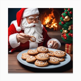 Santa Claus With Cookies 12 Canvas Print