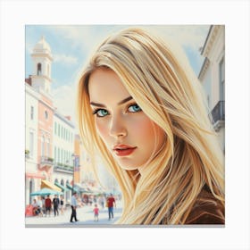 Girl With Blue Eyes Canvas Print