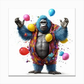 Birthday Gorilla 2 Canvas Print