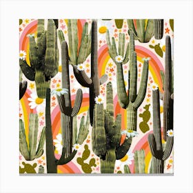 Cactus Collage Print Canvas Print