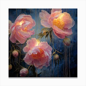 Peonies Aglow 02 Canvas Print