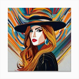 Woman In A Hat 21 Canvas Print