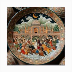 Pottery Plate With A Scene From Pakistani History (2) Canvas Print