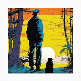 Man And His Dog Canvas Print