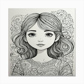 Girl With Long Hair Canvas Print