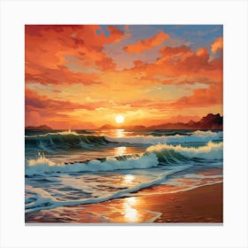 Sunset On The Beach 11 Canvas Print