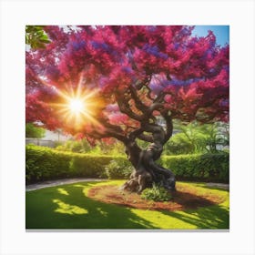 Colorful Tree In The Garden Canvas Print