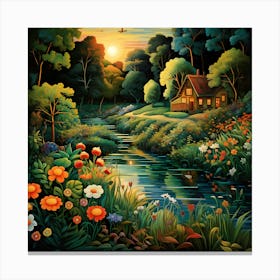 Idyllic Rivulet Palette Canvas Print