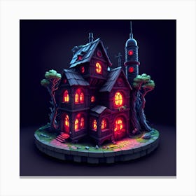 Default 3d Vray Render Single Creepy House Black Hole With Red Midst 0 569f4702 91a5 48cc A6b8 Fbe7ede5eb43 1 Canvas Print