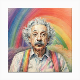 Rainbow Albert Einstein 3 Canvas Print