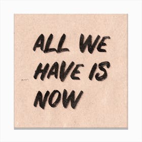 All We Have Is Now Pink Canvas Print