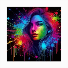 Splatter Painting Art Canvas Print